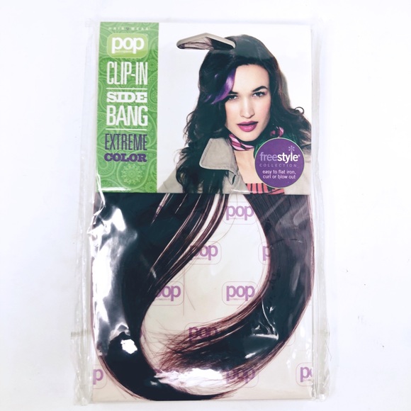 Pop Hairdo Clip-In Side Bang -‎ 3 Pack - Amethyst - Picture 2 of 4